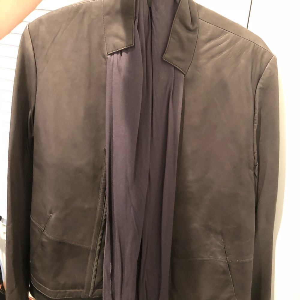 VERY RARE Leather men’s jacket with scarf